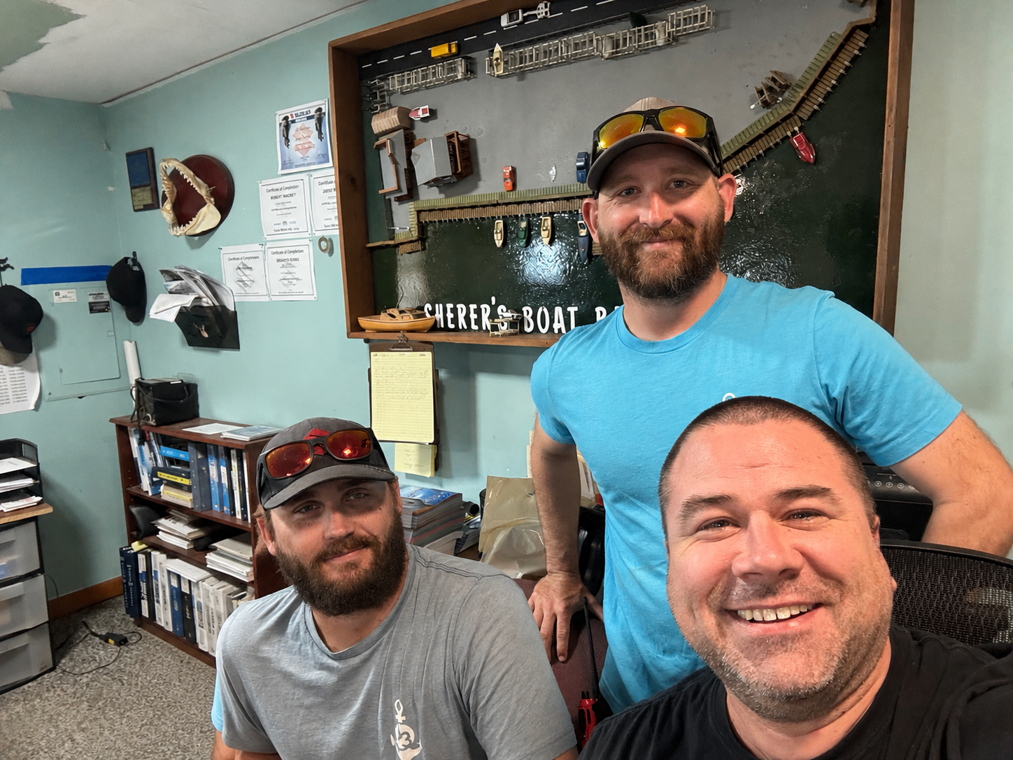 The J3 Marine staff at Sherer's Boat Basin